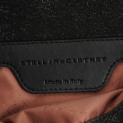 Stella McCartney Falabella Mini Tote Schwarze Vegane Shaggy Deer Fold-Over-Tasche