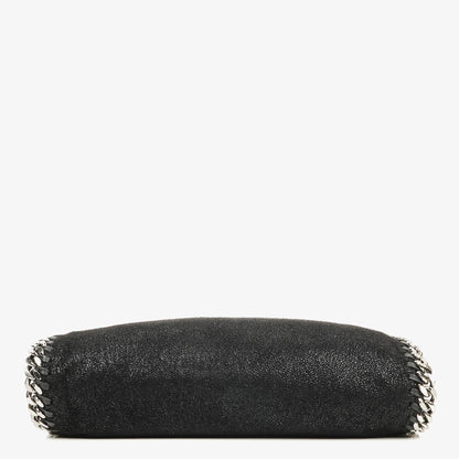 Stella McCartney Falabella Mini Tote Fold-Over Tasche aus schwarzem veganem Shaggy Deer