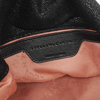 Stella McCartney Falabella Mini Tote Fold-Over Tasche aus schwarzem veganem Shaggy Deer