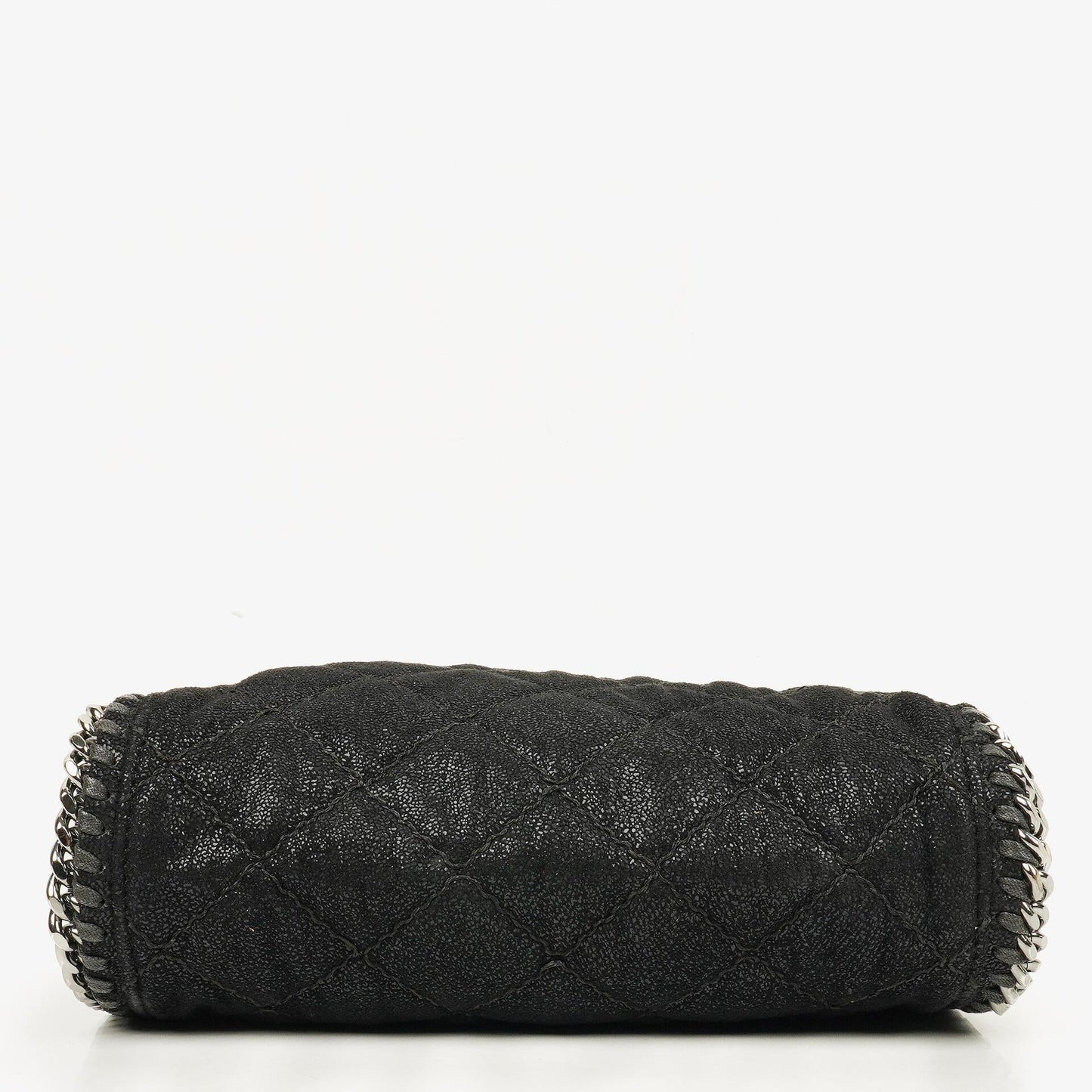 Stella McCartney Falabella Mini Tote Fold-Over Tasche aus schwarzem veganem Shaggy Deer
