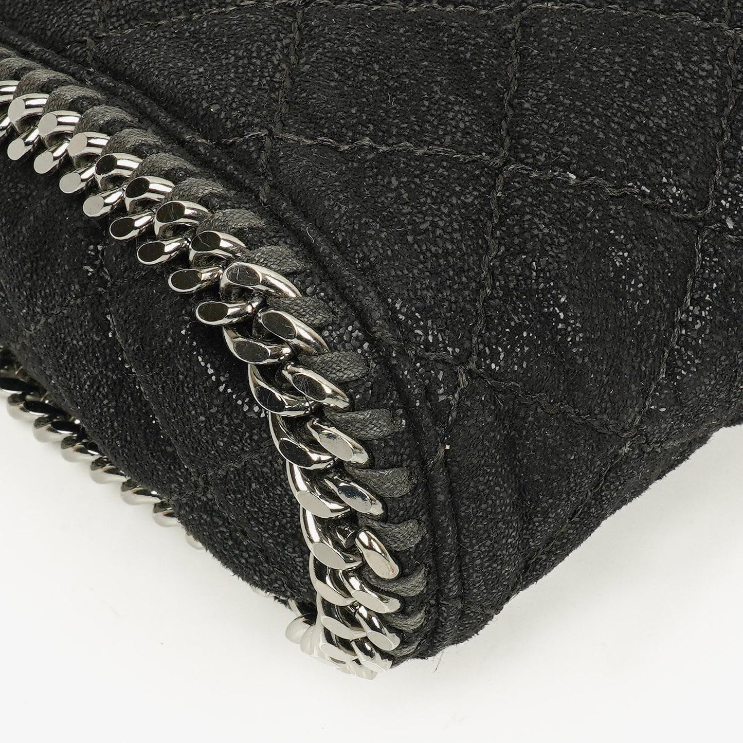 Stella McCartney Falabella Mini Tote Fold-Over Tasche aus schwarzem veganem Shaggy Deer