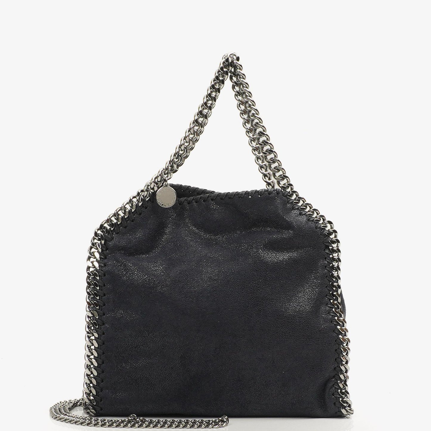 Stella McCartney Falabella Mini Tote Dunkelmarine Vegan Shaggy Deer Klapptasche