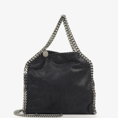 Stella McCartney Falabella Mini Tote Dunkelmarine Vegan Shaggy Deer Klapptasche