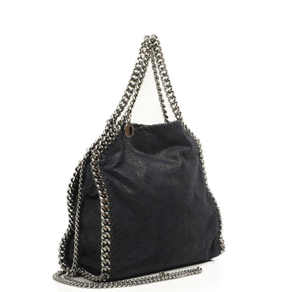 Stella McCartney Falabella Mini Tote Dunkelmarine Vegan Shaggy Deer Klapptasche