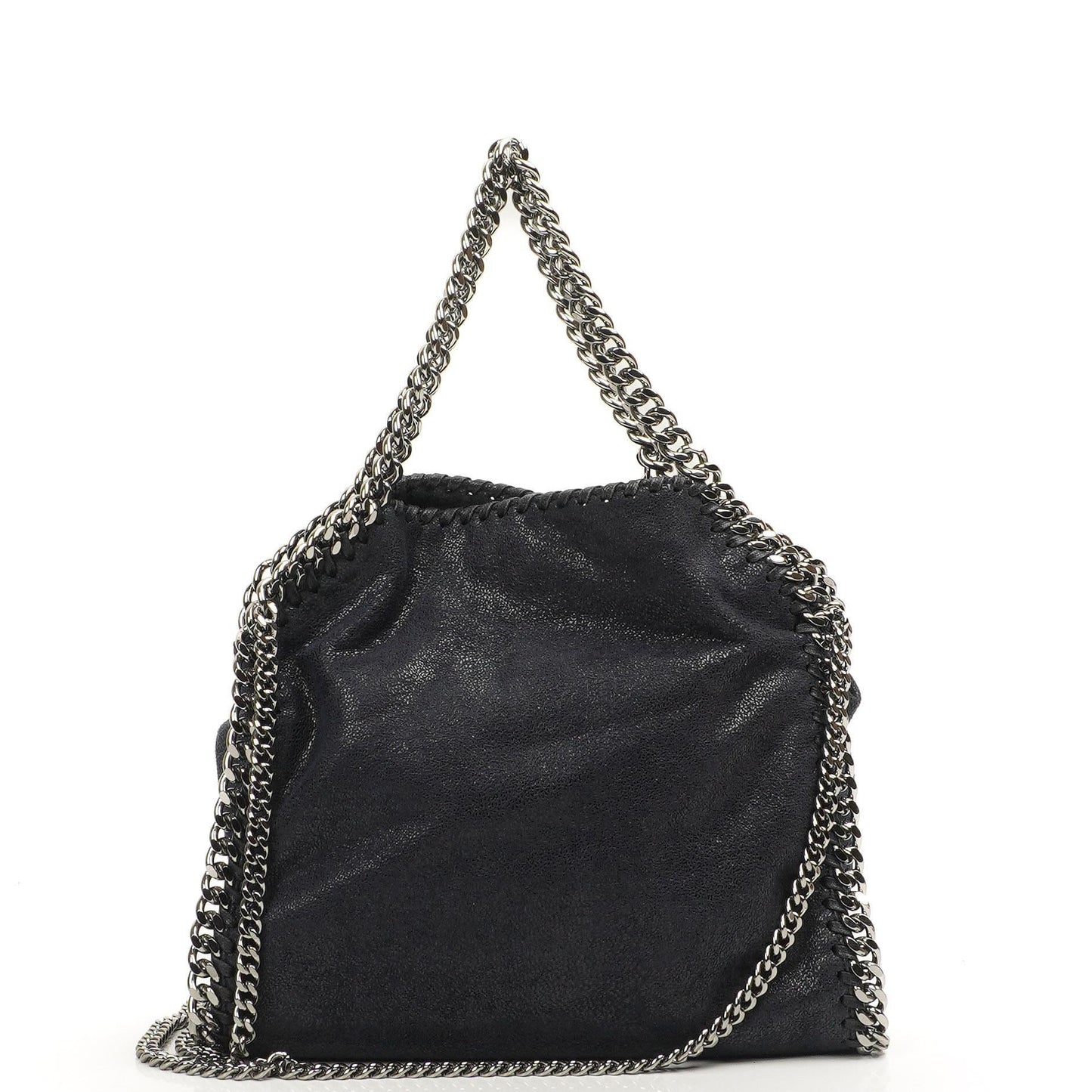 Stella McCartney Falabella Mini Tote Dunkelmarine Vegan Shaggy Deer Klapptasche