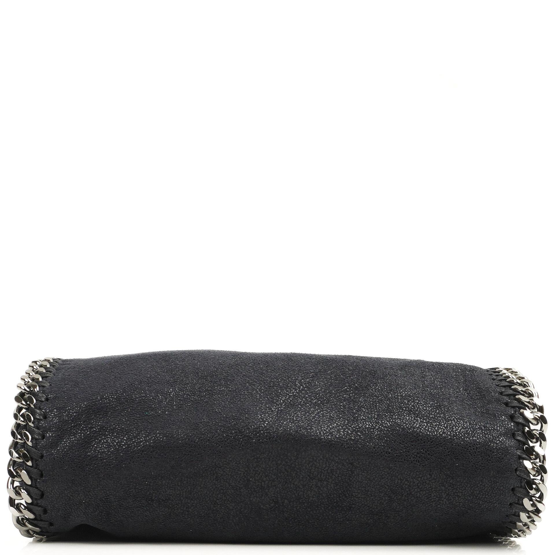 Stella McCartney Falabella Mini Tote Dunkelmarine Vegan Shaggy Deer Klapptasche