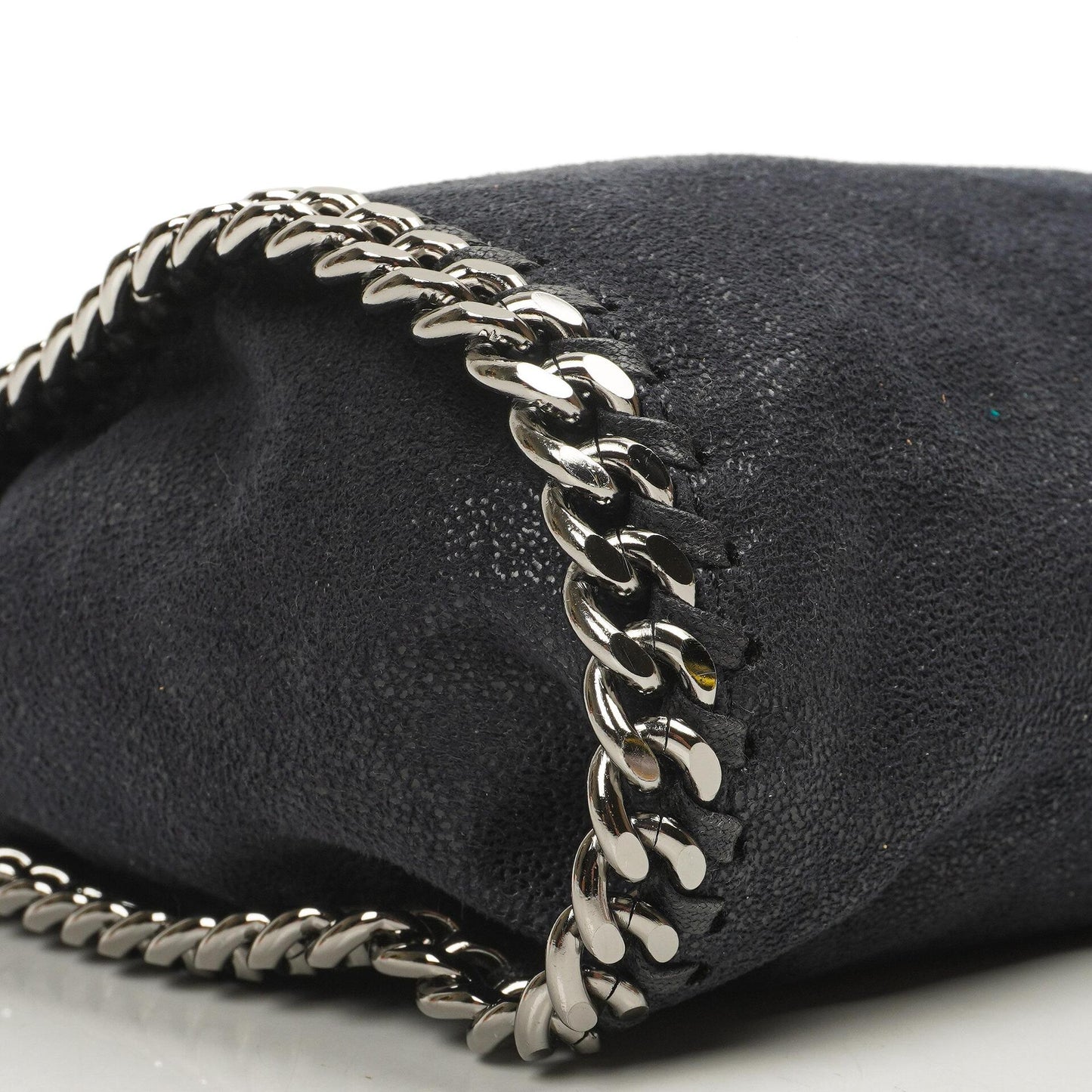 Stella McCartney Falabella Mini Tote Dunkelmarine Vegan Shaggy Deer Klapptasche
