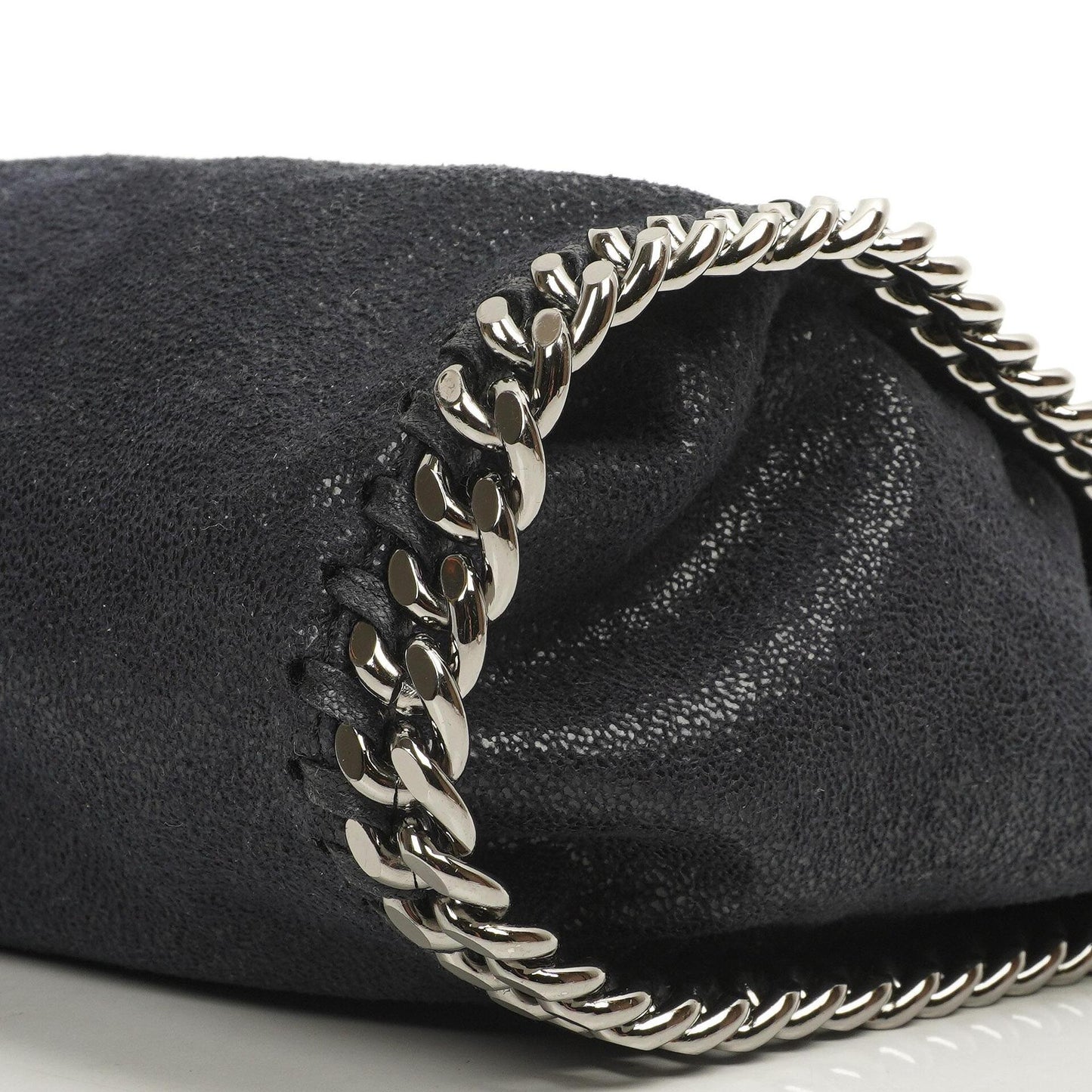 Stella McCartney Falabella Mini Tote Dunkelmarine Vegan Shaggy Deer Klapptasche