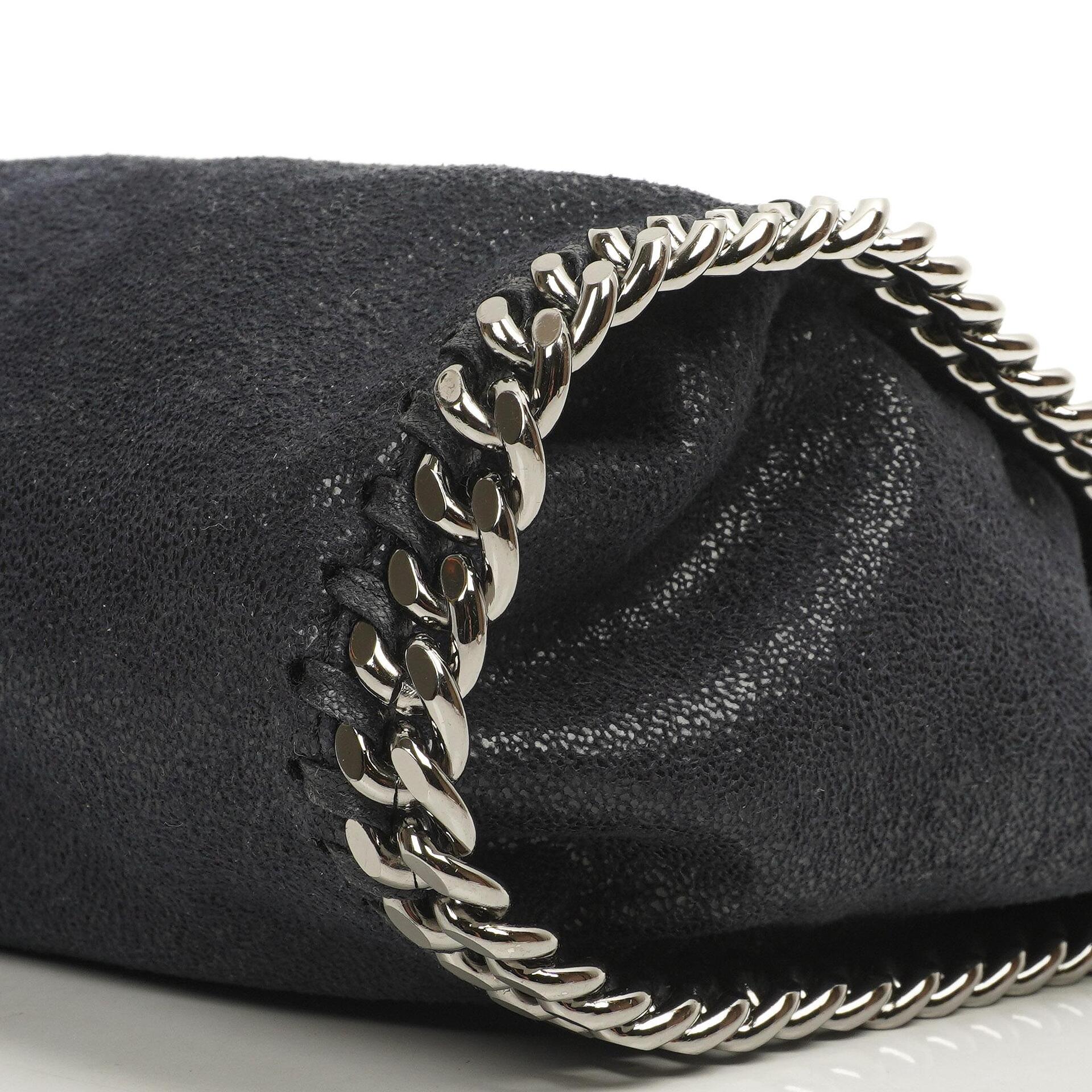 Stella McCartney Falabella Mini Tote Dunkelmarine Vegan Shaggy Deer Klapptasche