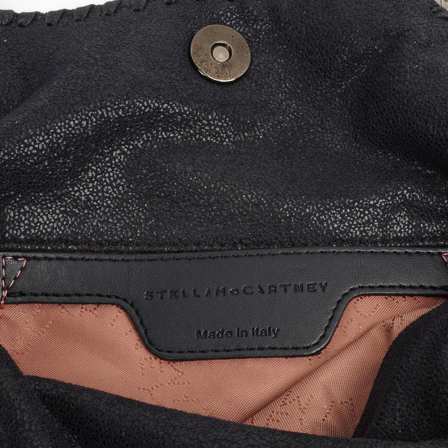 Stella McCartney Falabella Mini Tote Dunkelmarine Vegan Shaggy Deer Klapptasche