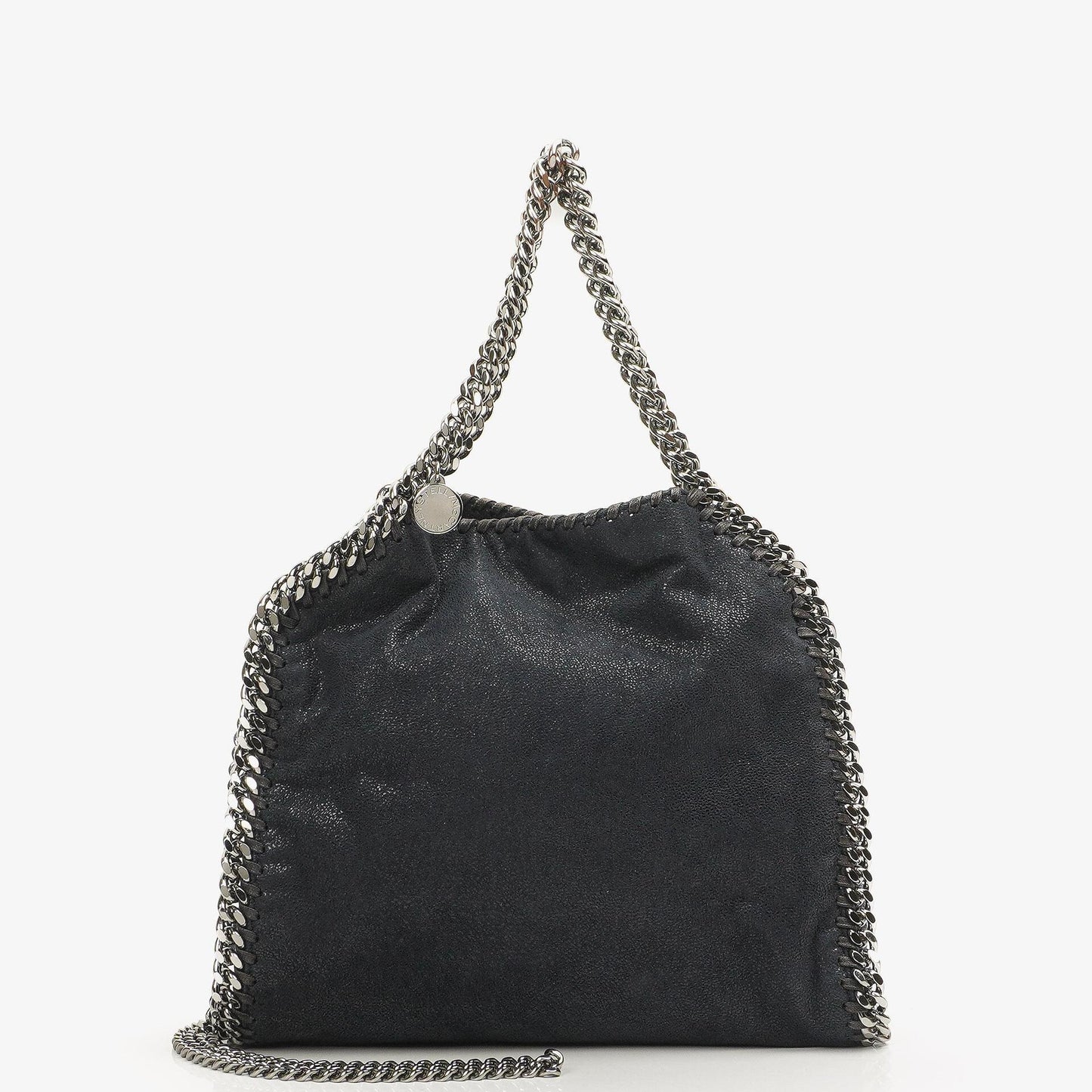 Stella McCartney Falabella Mini Tote Dunkelmarine Vegan Shaggy Deer Klappentasche
