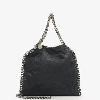 Stella McCartney Falabella Mini Tote Dunkelmarine Vegan Shaggy Deer Klappentasche