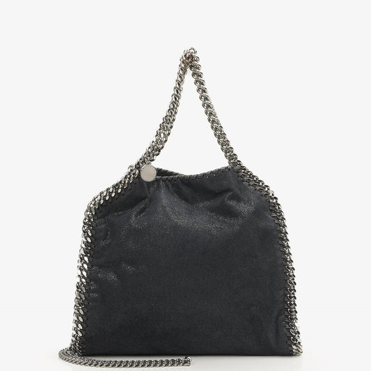 Stella McCartney Falabella Mini Tote Dunkelmarine Vegan Shaggy Deer Klappentasche