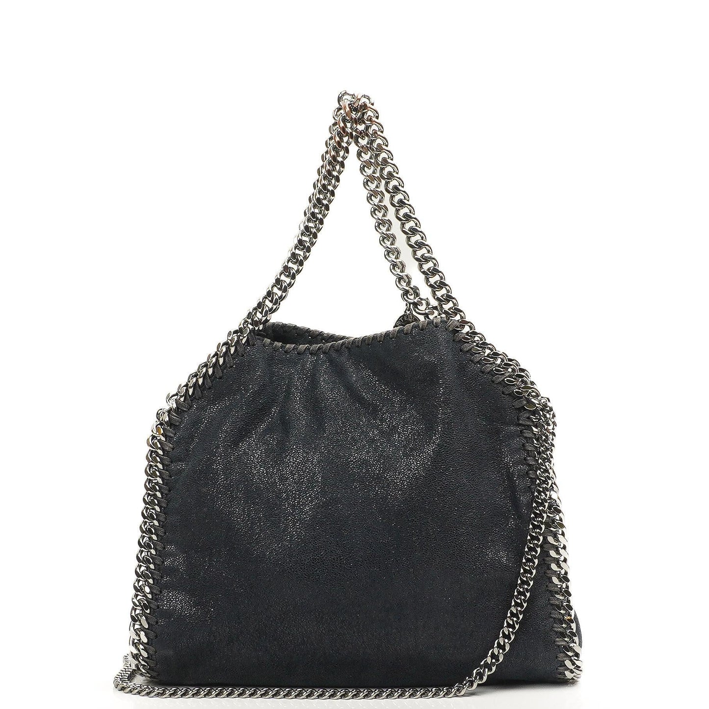 Stella McCartney Falabella Mini Tote Dunkelmarine Vegan Shaggy Deer Klappentasche