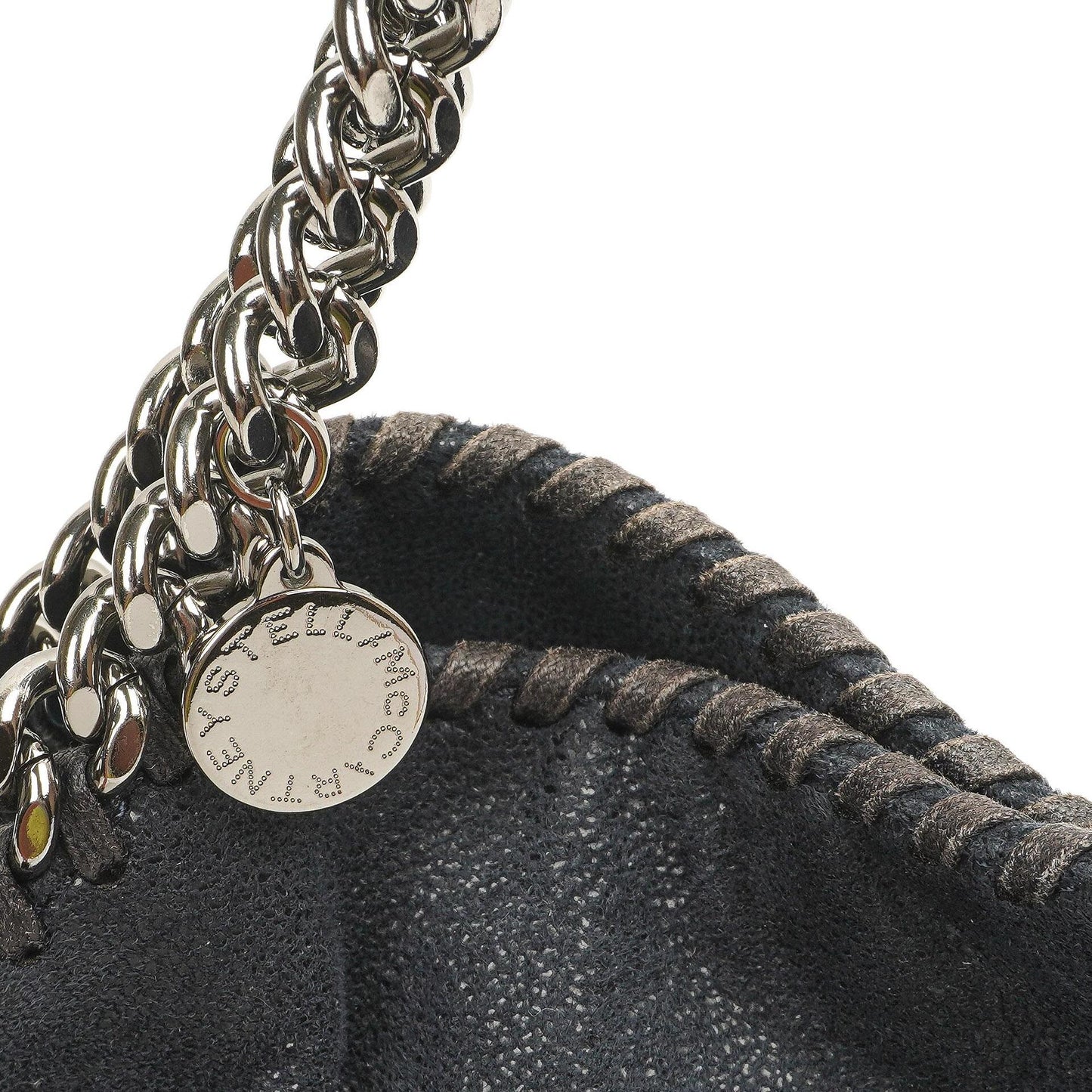 Stella McCartney Falabella Mini Tote Dunkelmarine Vegan Shaggy Deer Klappentasche