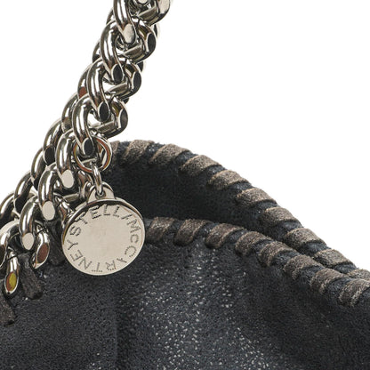 Stella McCartney Falabella Mini Tote Dunkelmarine Vegan Shaggy Deer Klappentasche