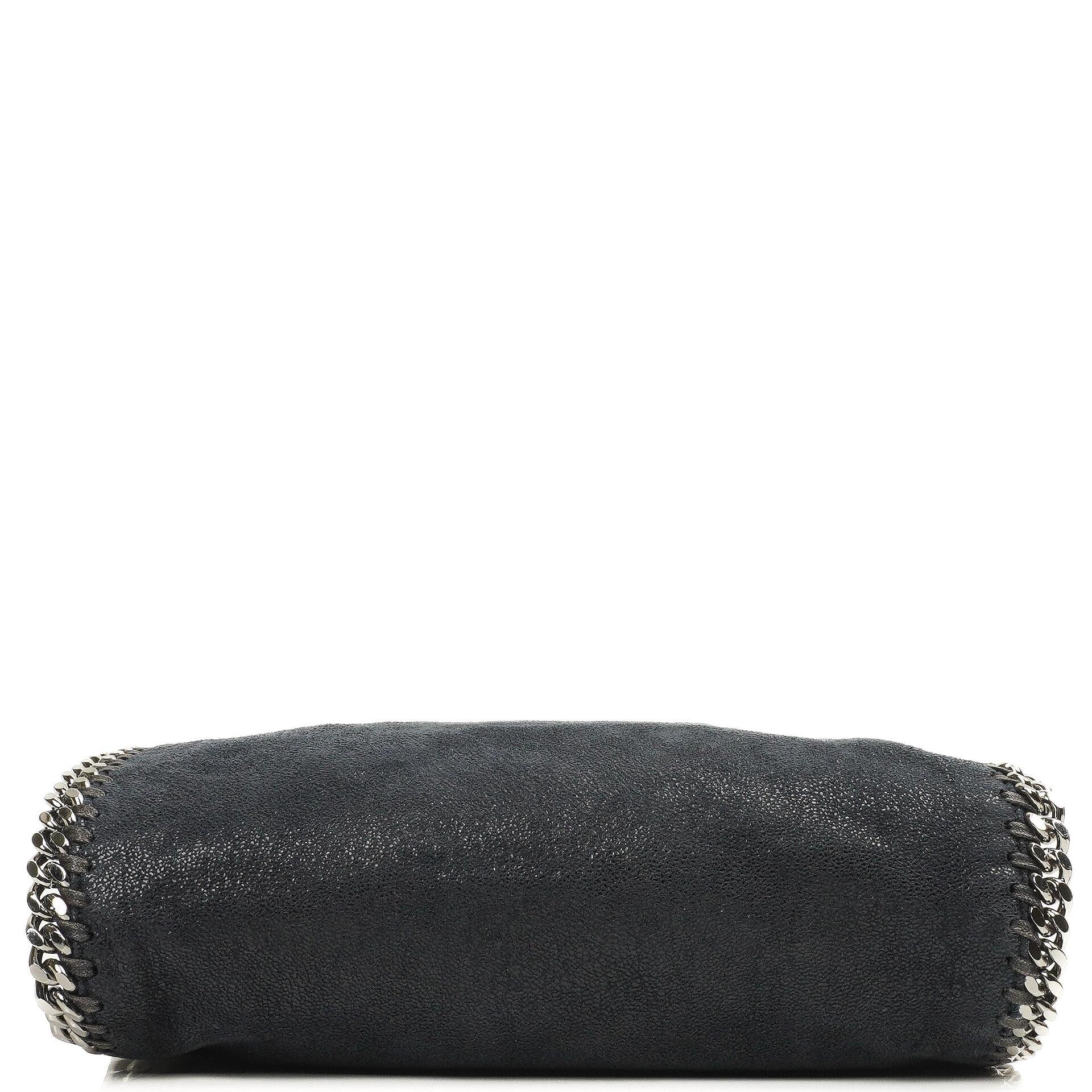 Stella McCartney Falabella Mini Tote Dunkelmarine Vegan Shaggy Deer Klappentasche