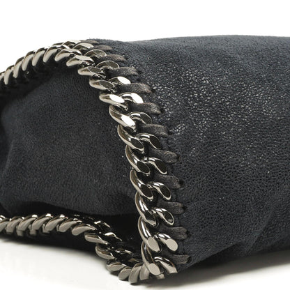 Stella McCartney Falabella Mini Tote Dunkelmarine Vegan Shaggy Deer Klappentasche