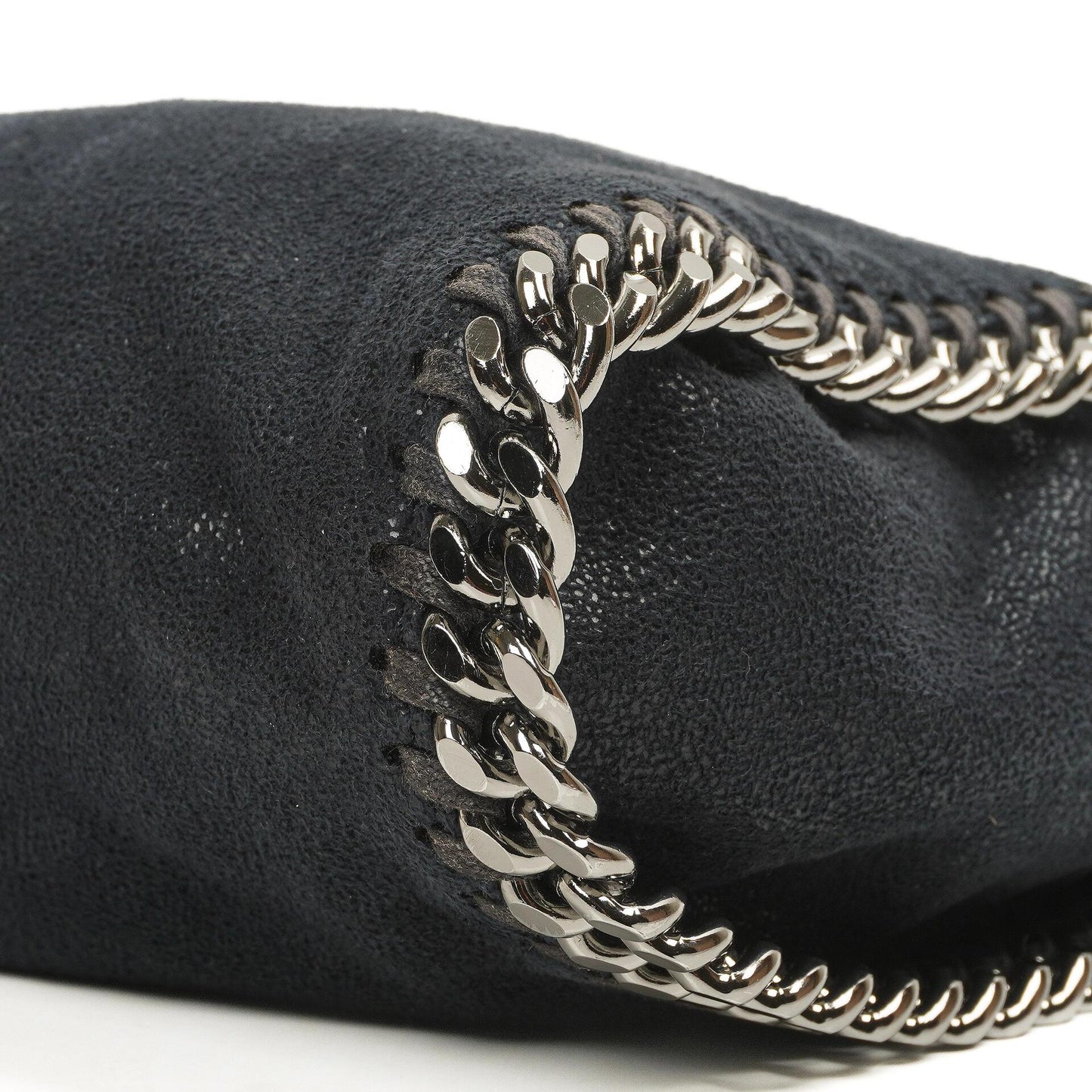 Stella McCartney Falabella Mini Tote Dunkelmarine Vegan Shaggy Deer Klappentasche
