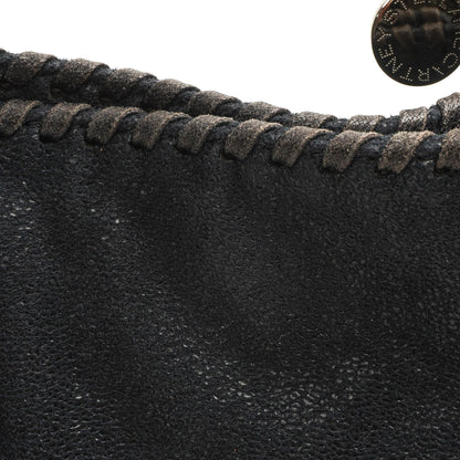 Stella McCartney Falabella Mini Tote Dunkelmarine Vegan Shaggy Deer Klappentasche