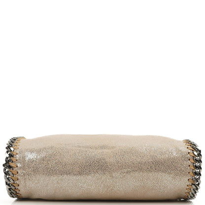 Stella McCartney Falabella Mini Tote Gold Glänzend Vegan Shaggy Deer Klappentasche