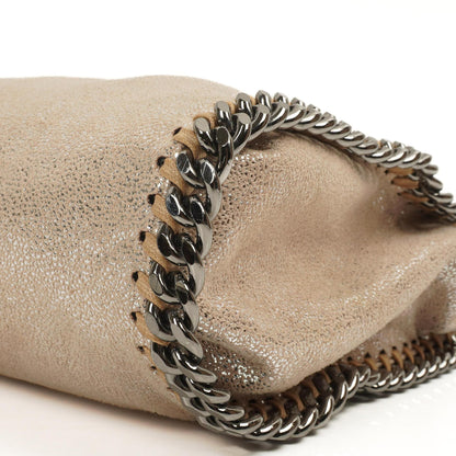 Stella McCartney Falabella Mini Tote Gold Glänzend Vegan Shaggy Deer Klappentasche