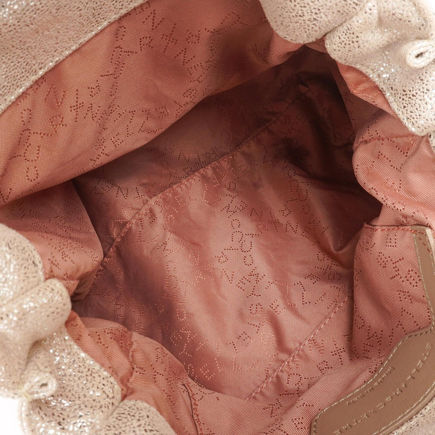 Stella McCartney Falabella Mini Tote Gold Glänzend Vegan Shaggy Deer Klappentasche