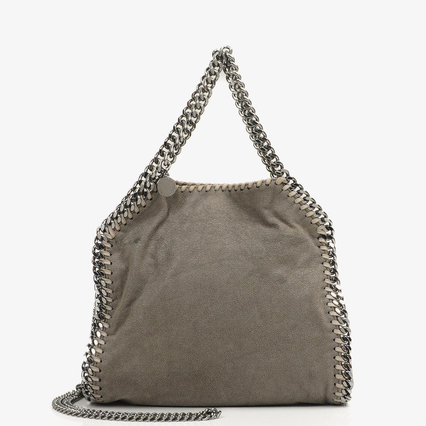 Stella McCartney Falabella Mini Tote Stahlgrau Veganes Shaggy Deer Klappentasche