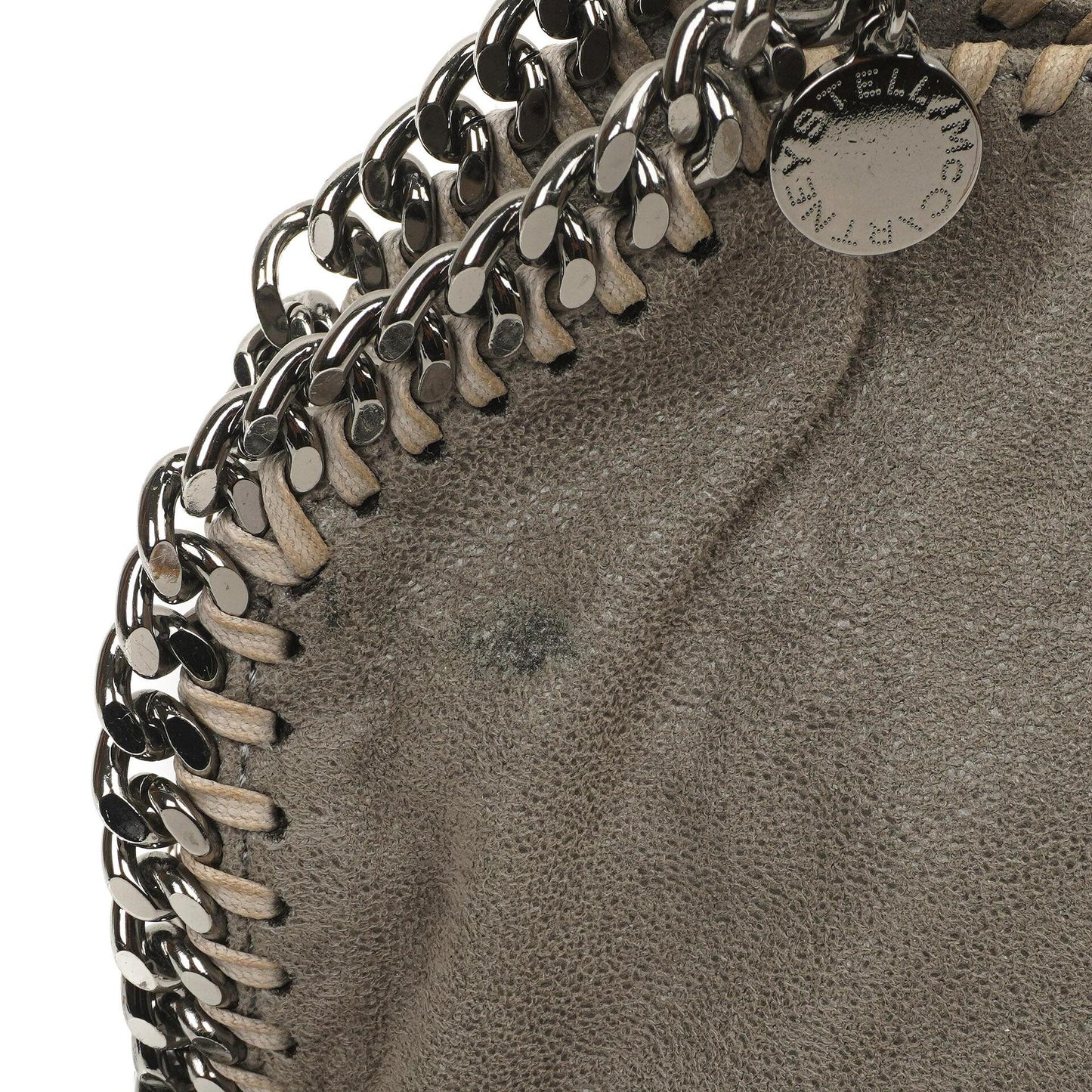 Stella McCartney Falabella Mini Tote Stahlgrau Veganes Shaggy Deer Klappentasche