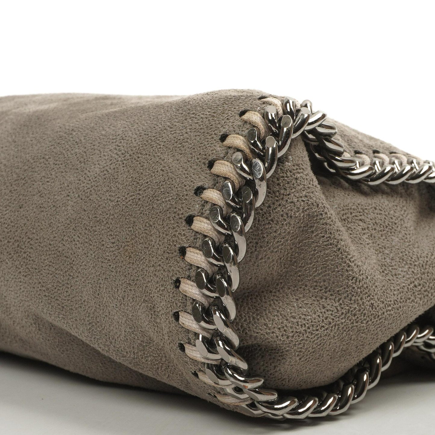 Stella McCartney Falabella Mini Tote Stahlgrau Veganes Shaggy Deer Klappentasche