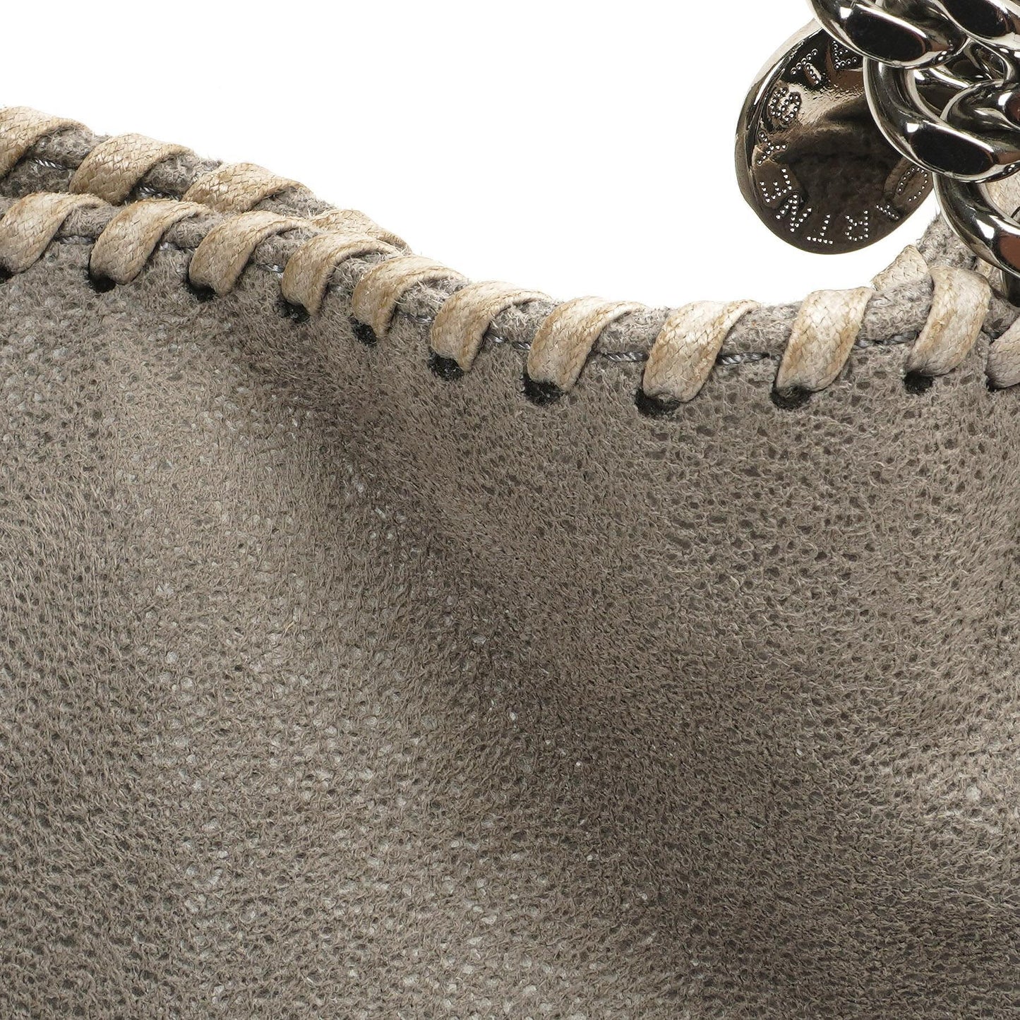 Stella McCartney Falabella Mini Tote Stahlgrau Veganes Shaggy Deer Klappentasche
