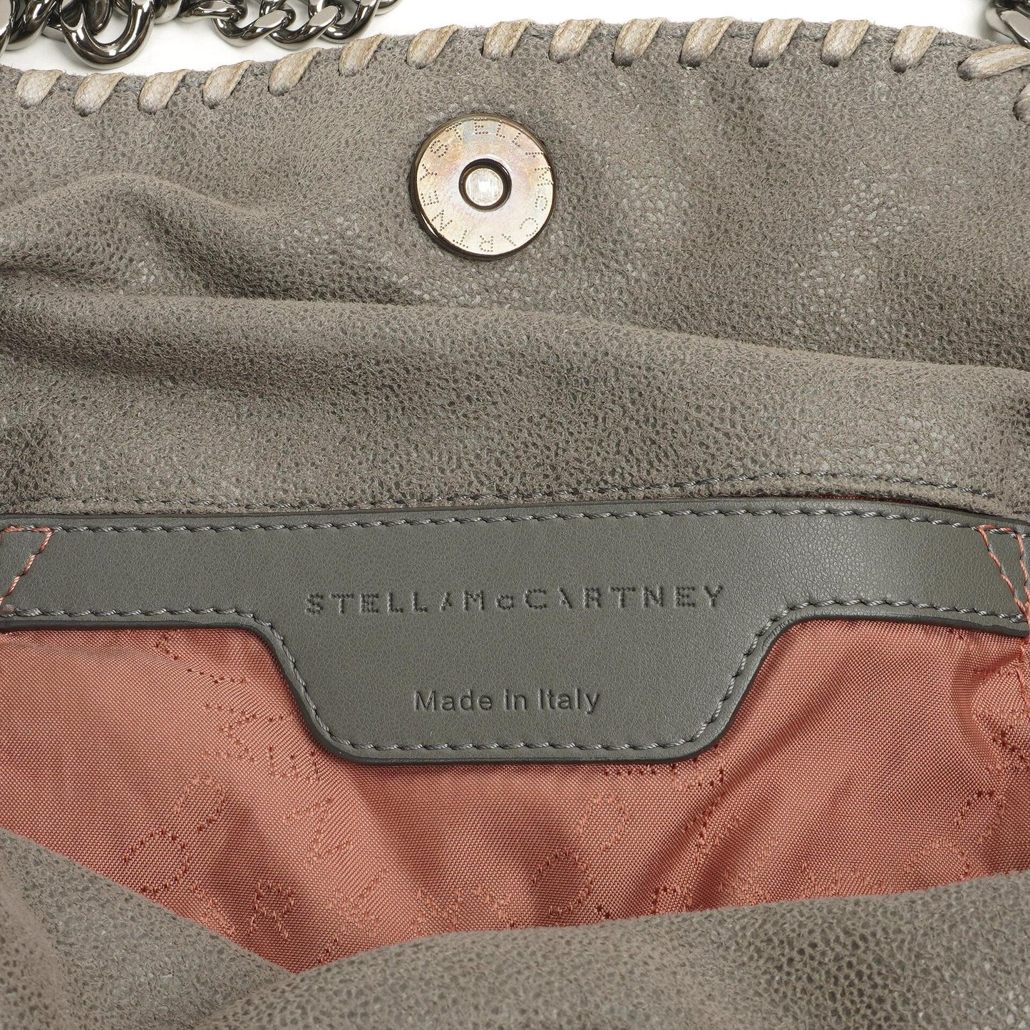 Stella McCartney Falabella Mini Tote Stahlgrau Veganes Shaggy Deer Klappentasche