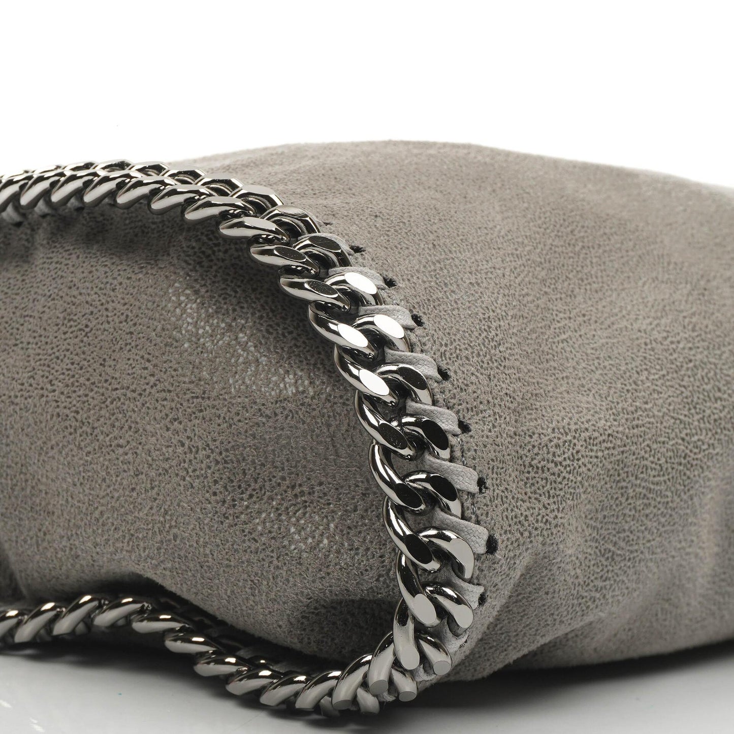 Stella McCartney Falabella Mini Tote Stahlgrau Veganes Shaggy Reh Faltbare Tasche