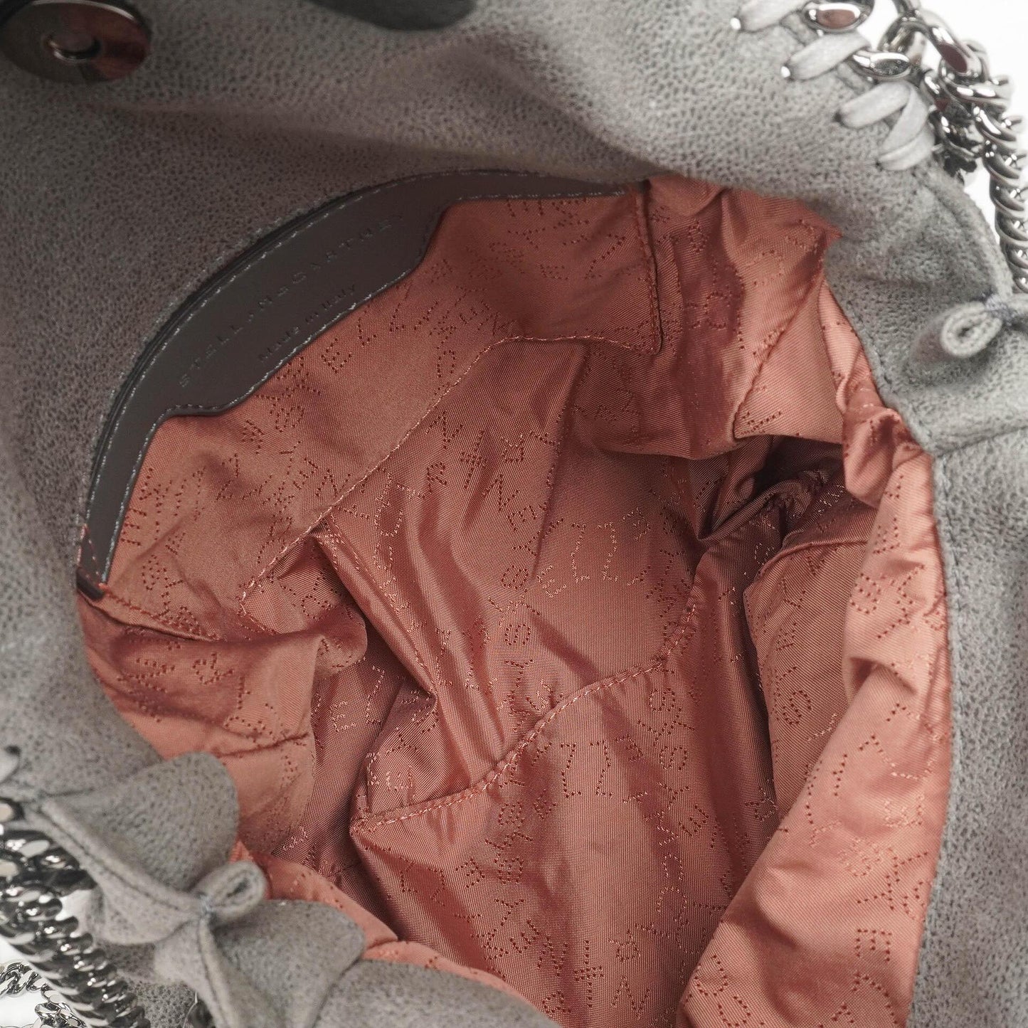 Stella McCartney Falabella Mini Tote Stahlgrau Veganes Shaggy Reh Faltbare Tasche
