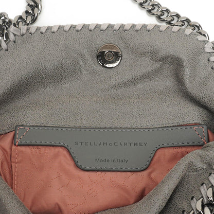 Stella McCartney Falabella Mini Tote Stahlgrau Veganes Shaggy Reh Faltbare Tasche