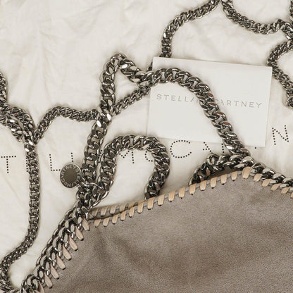 Stella McCartney Falabella Mini Tote Fold-Over Bag aus veganem Shaggy Deer in Stahlgrau