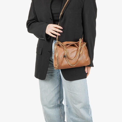Stella McCartney Falabella Mini Tote Fold Over Tasche aus veganem Shaggy Deer