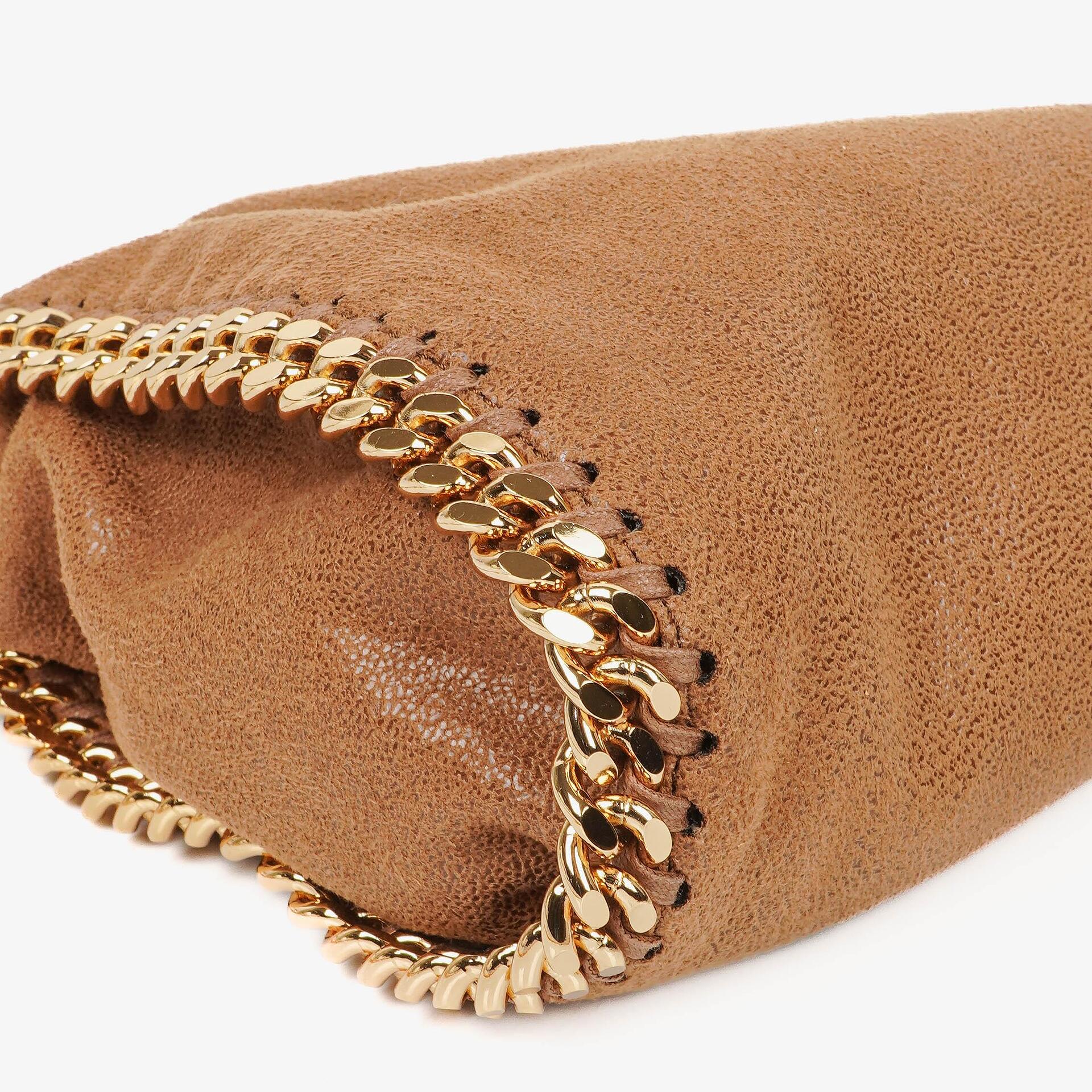 Stella McCartney Falabella Mini Tote Fold Over Tasche aus veganem Shaggy Deer