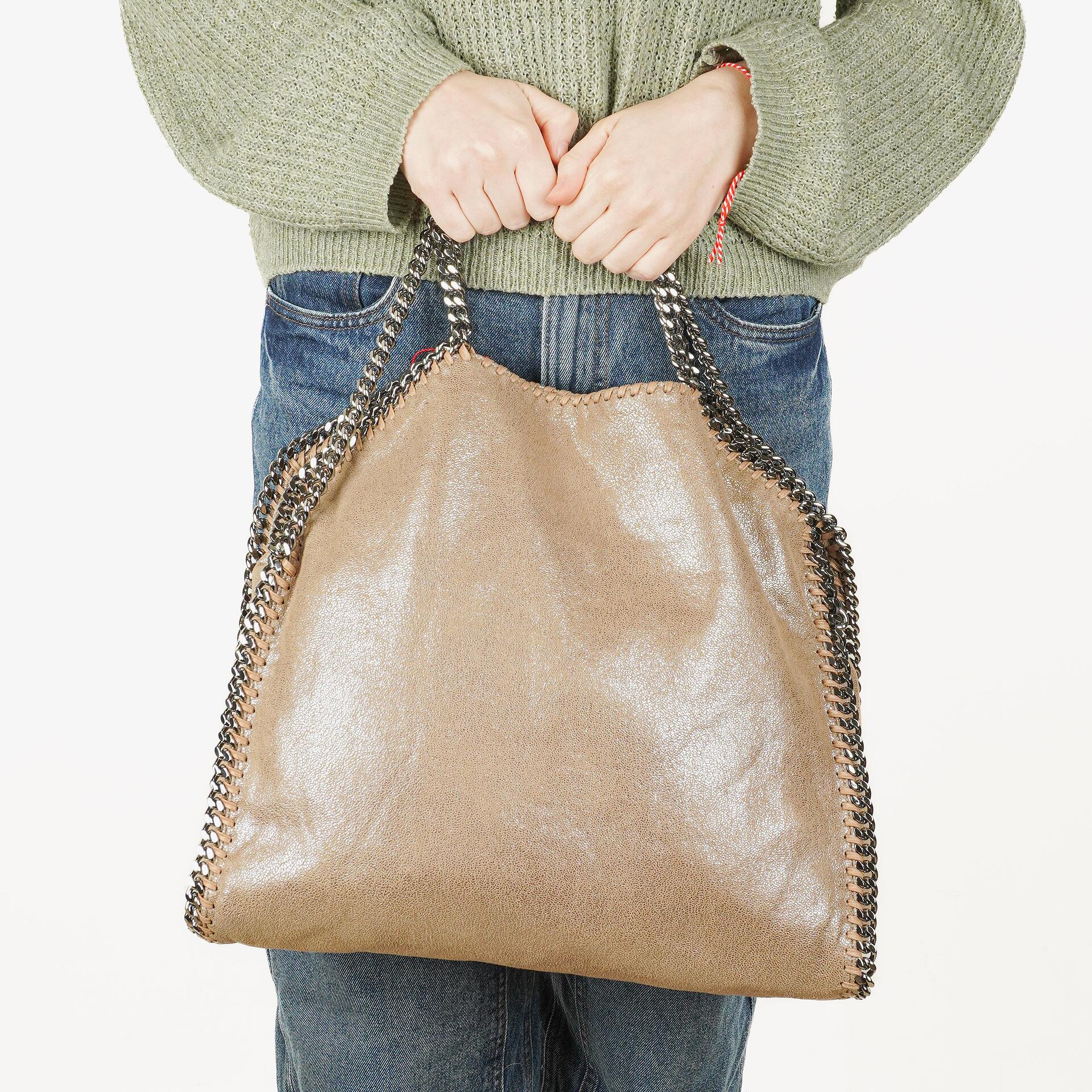 Stella McCartney Falabella Pearl Tote Vegane Shaggy Deer Fold-Over-Tasche