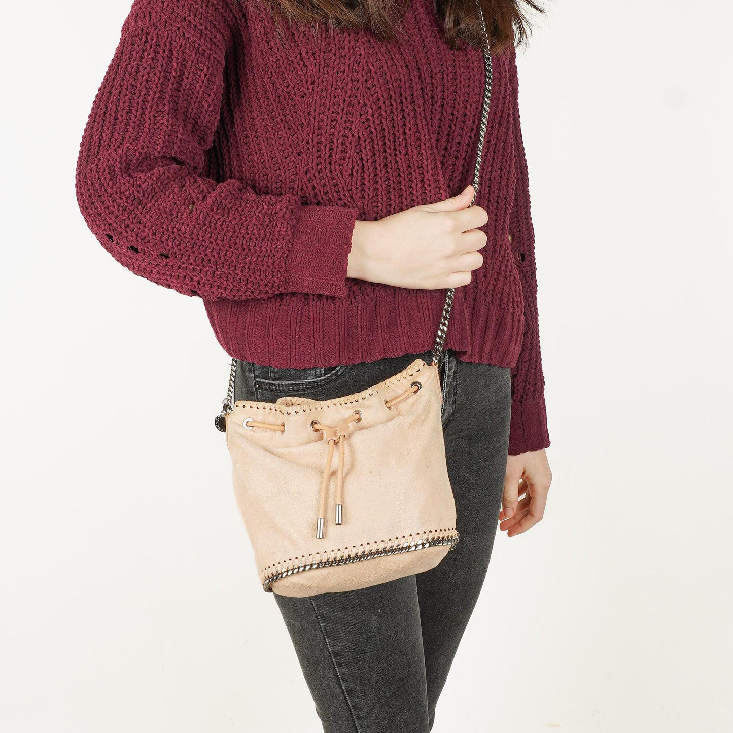 Stella McCartney Falabella Bucket-Tasche Klein Powder Shaggy Deer