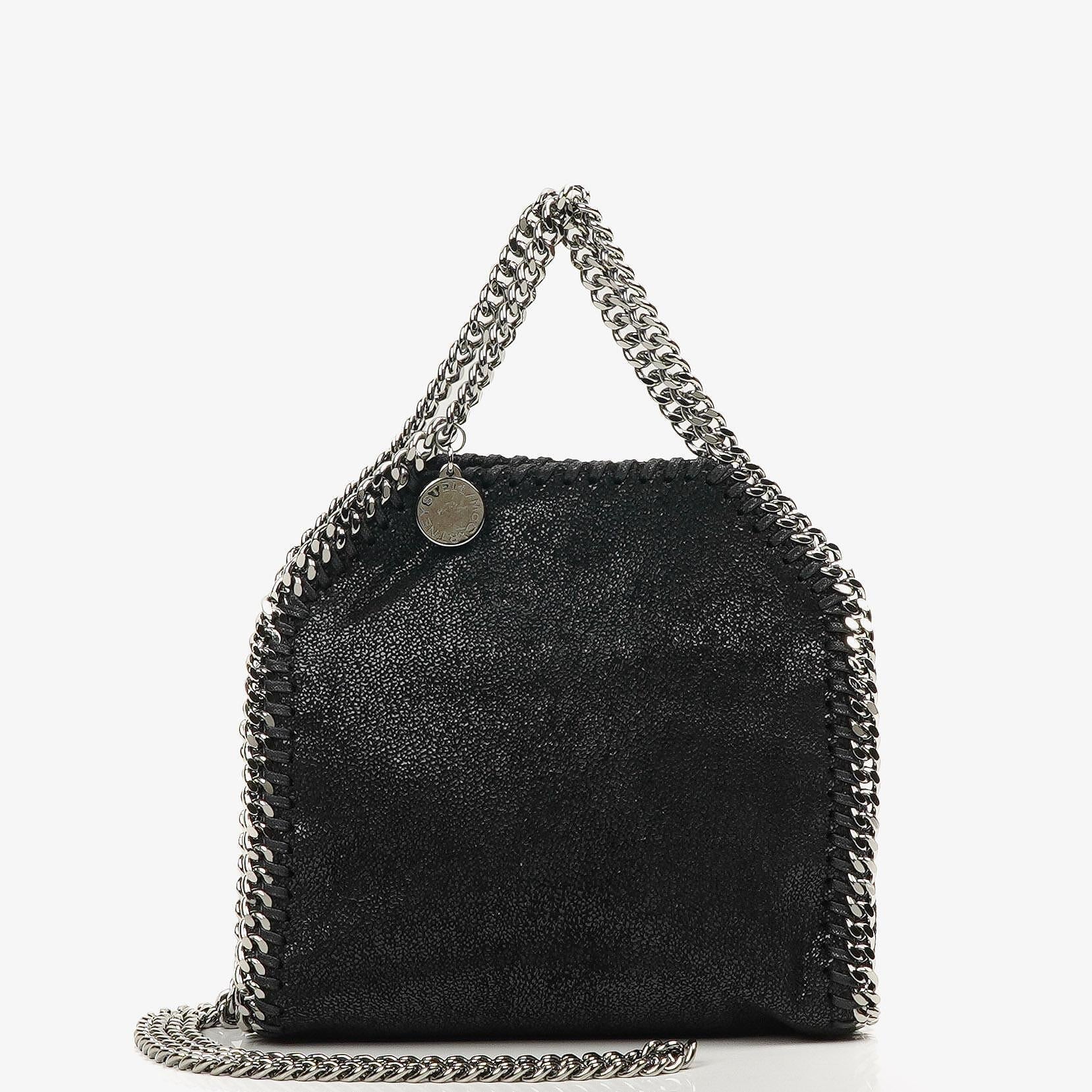 Stella McCartney Falabella Tiny Tote Schwarz Vegan Shaggy Deer