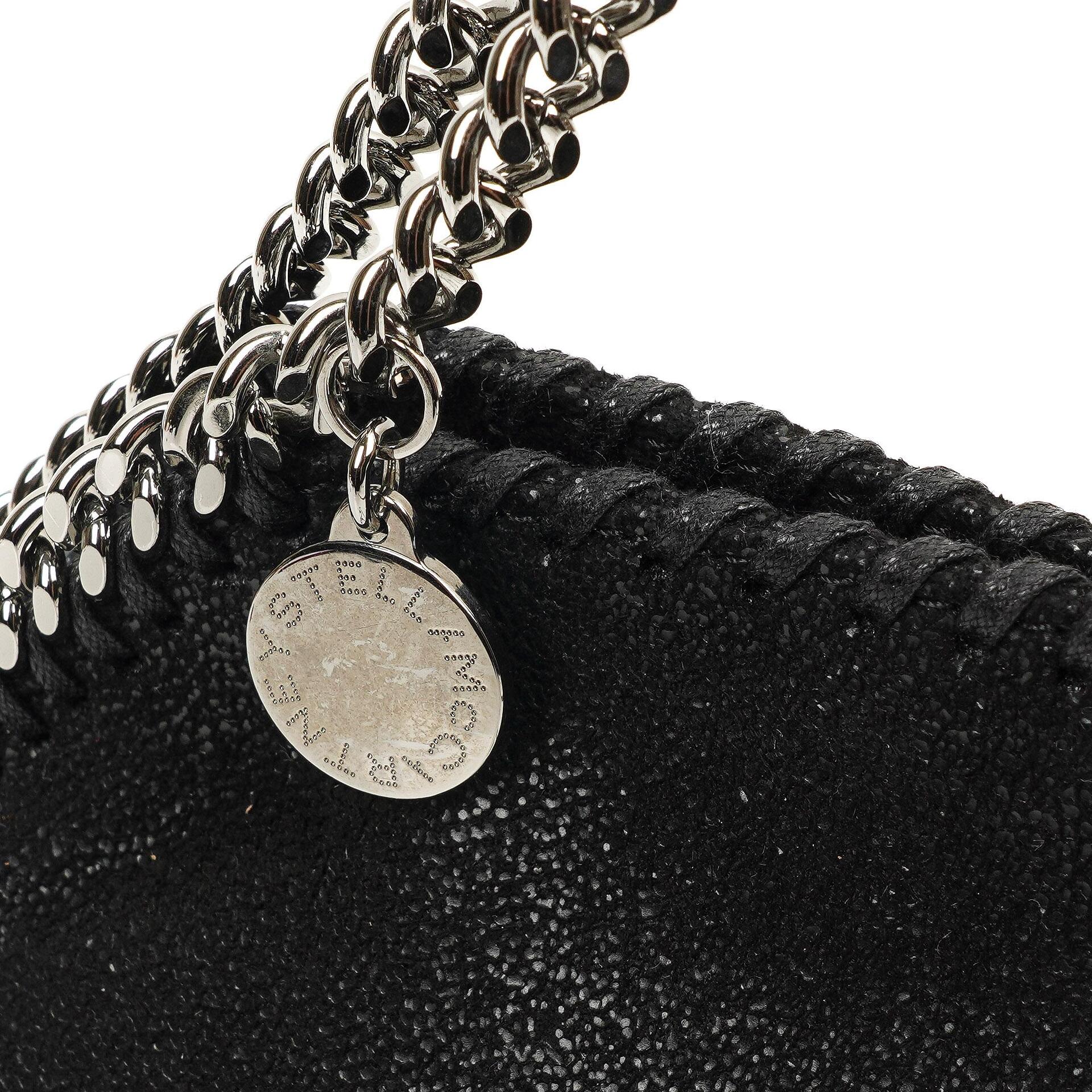 Stella McCartney Falabella Tiny Tote Schwarz Vegan Shaggy Deer