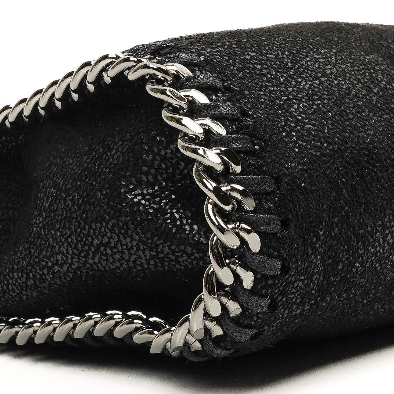 Stella McCartney Falabella Tiny Tote Schwarz Vegan Shaggy Deer