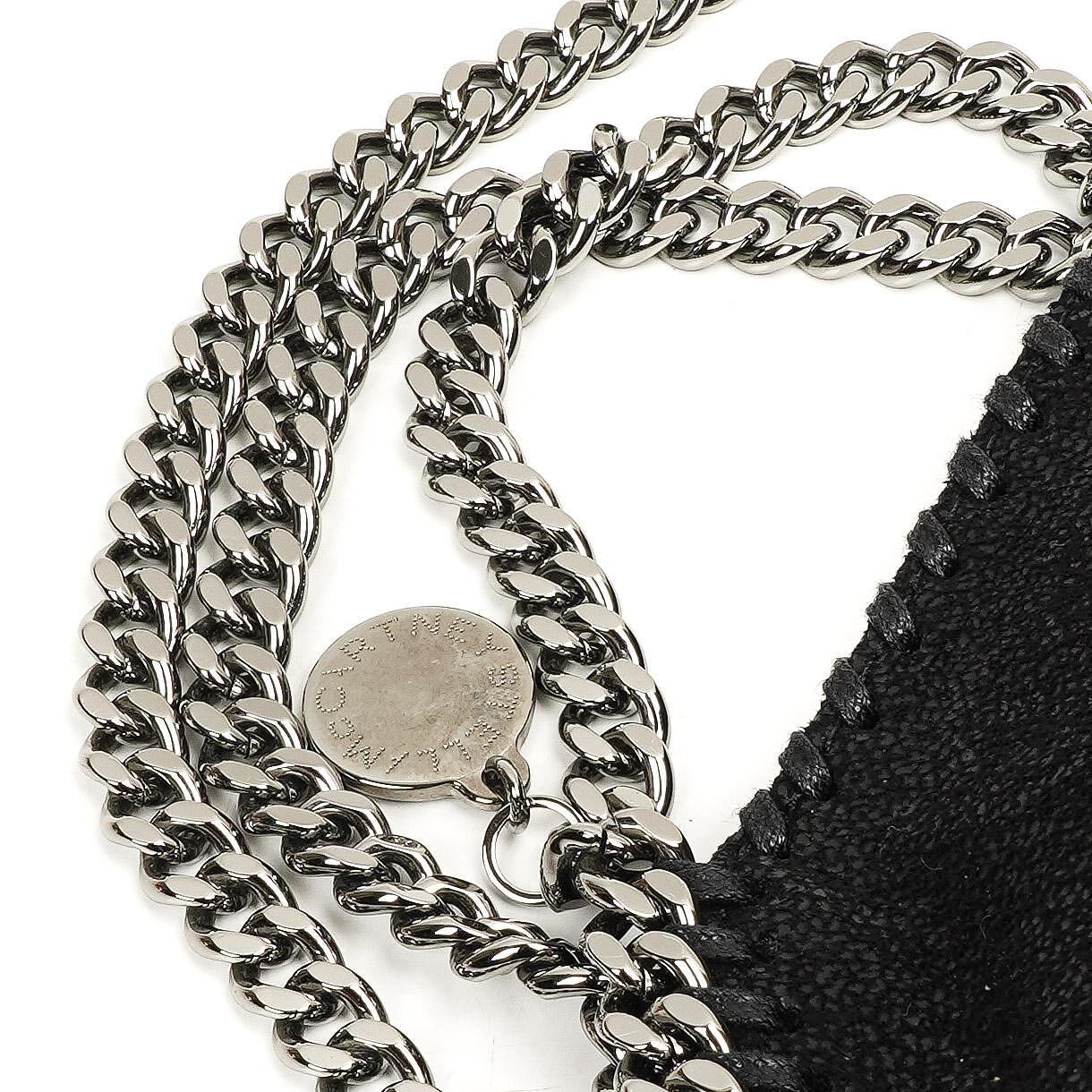 Stella McCartney Falabella Tiny Tote Schwarz Vegan Shaggy Deer