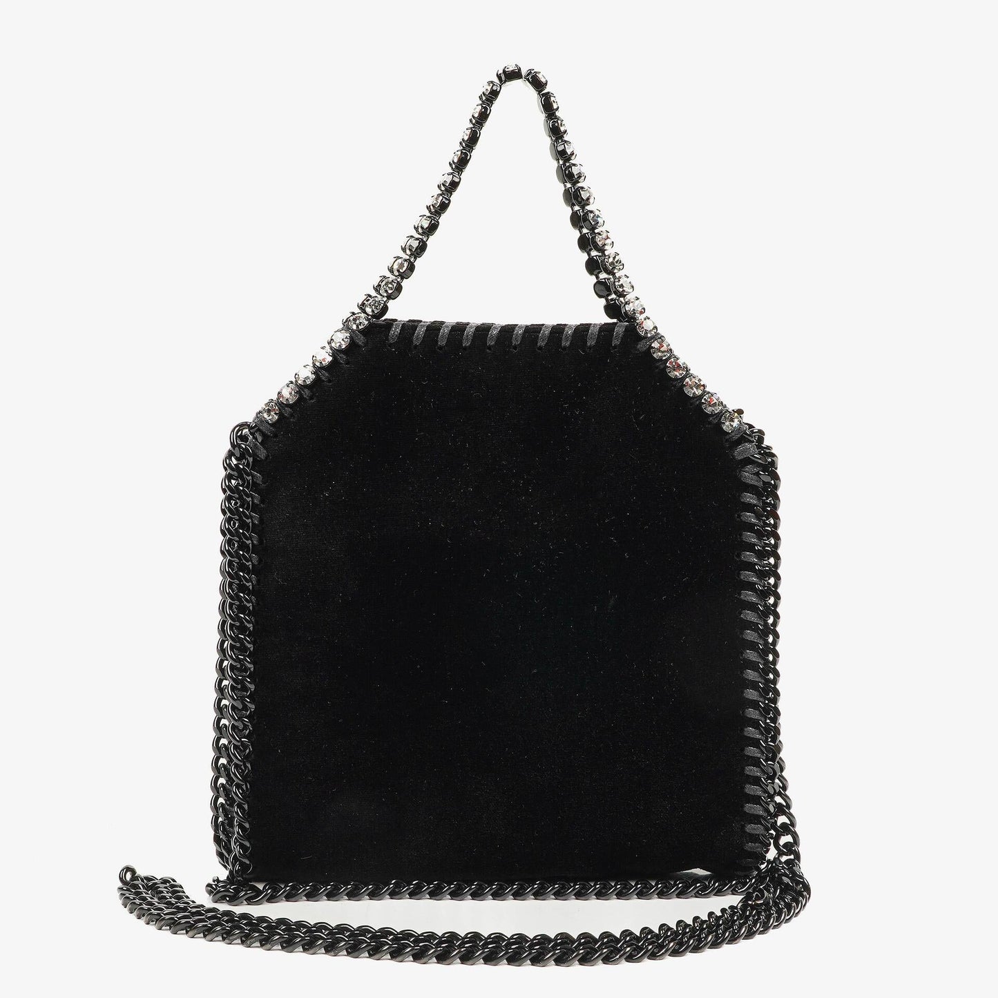 Stella McCartney Falabella Tiny Tote Schwarz Samt