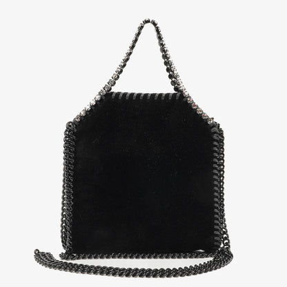 Stella McCartney Falabella Tiny Tote Schwarz Samt
