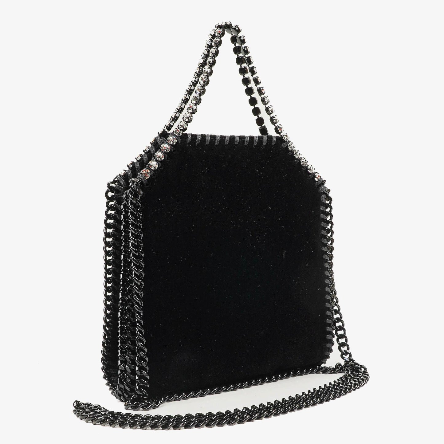 Stella McCartney Falabella Tiny Tote Schwarz Samt