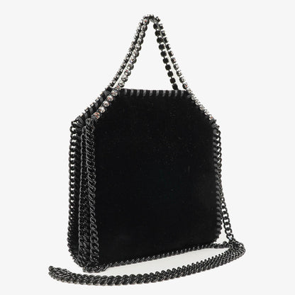 Stella McCartney Falabella Tiny Tote Schwarz Samt