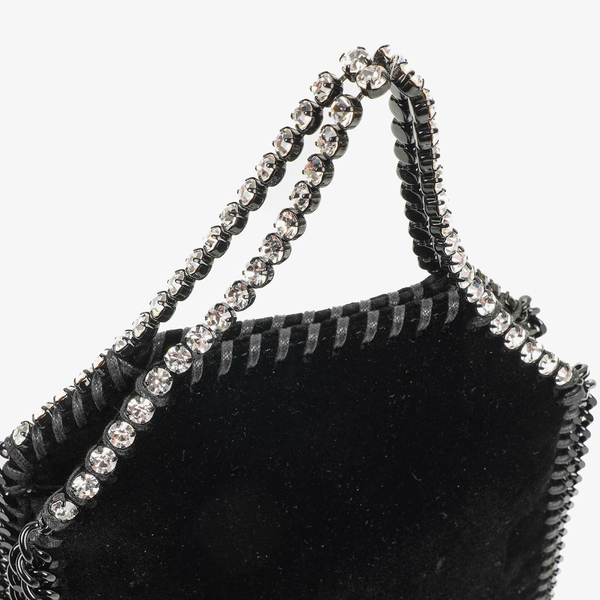 Stella McCartney Falabella Tiny Tote Schwarz Samt