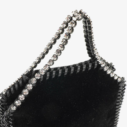 Stella McCartney Falabella Tiny Tote Schwarz Samt